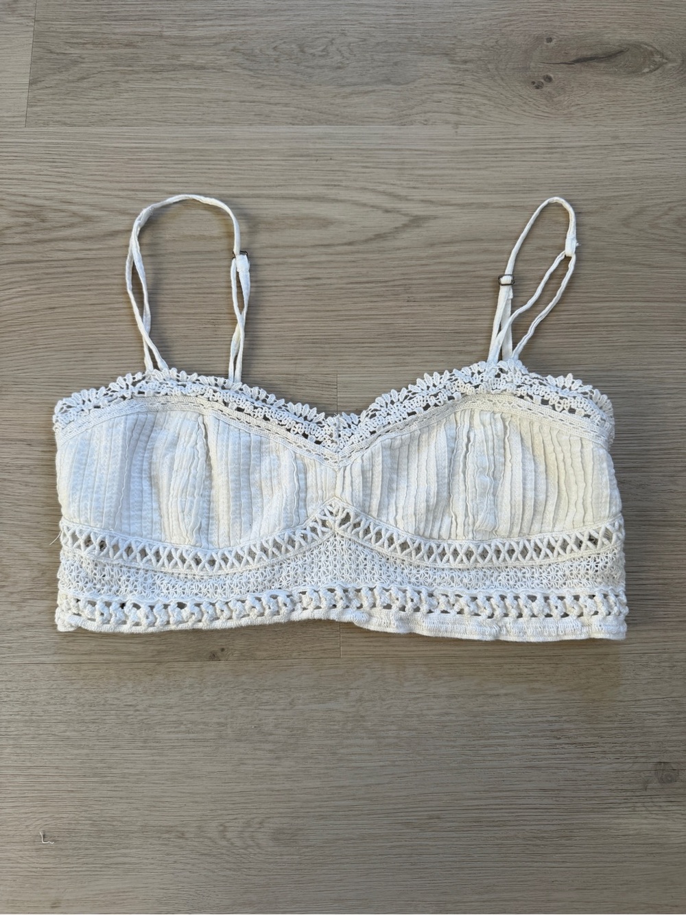 Iconic Boho Free People Adella White Crochet Bralette Camisole